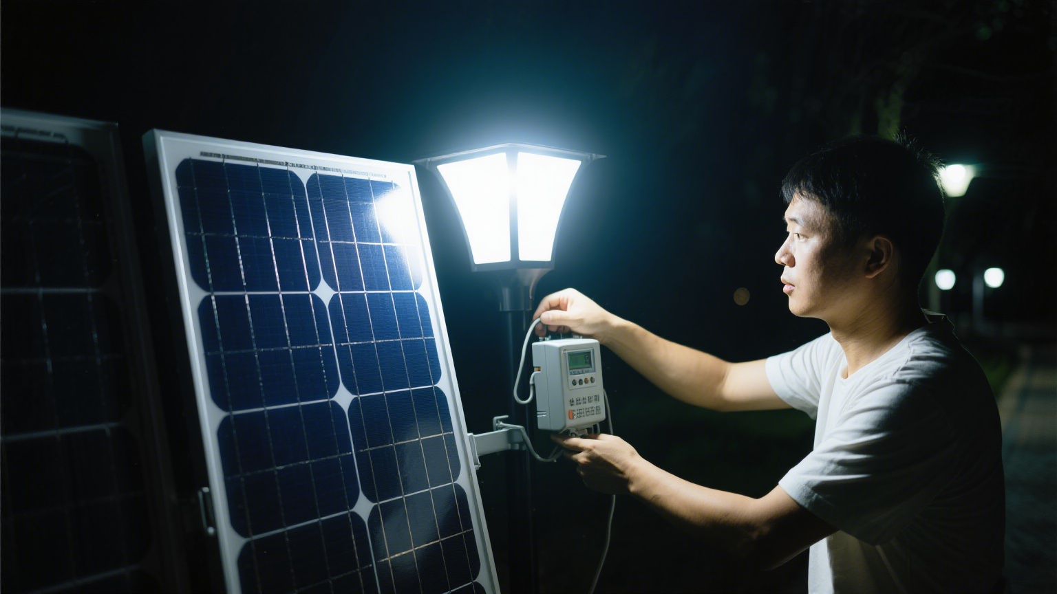 太陽能燈調試測試階段