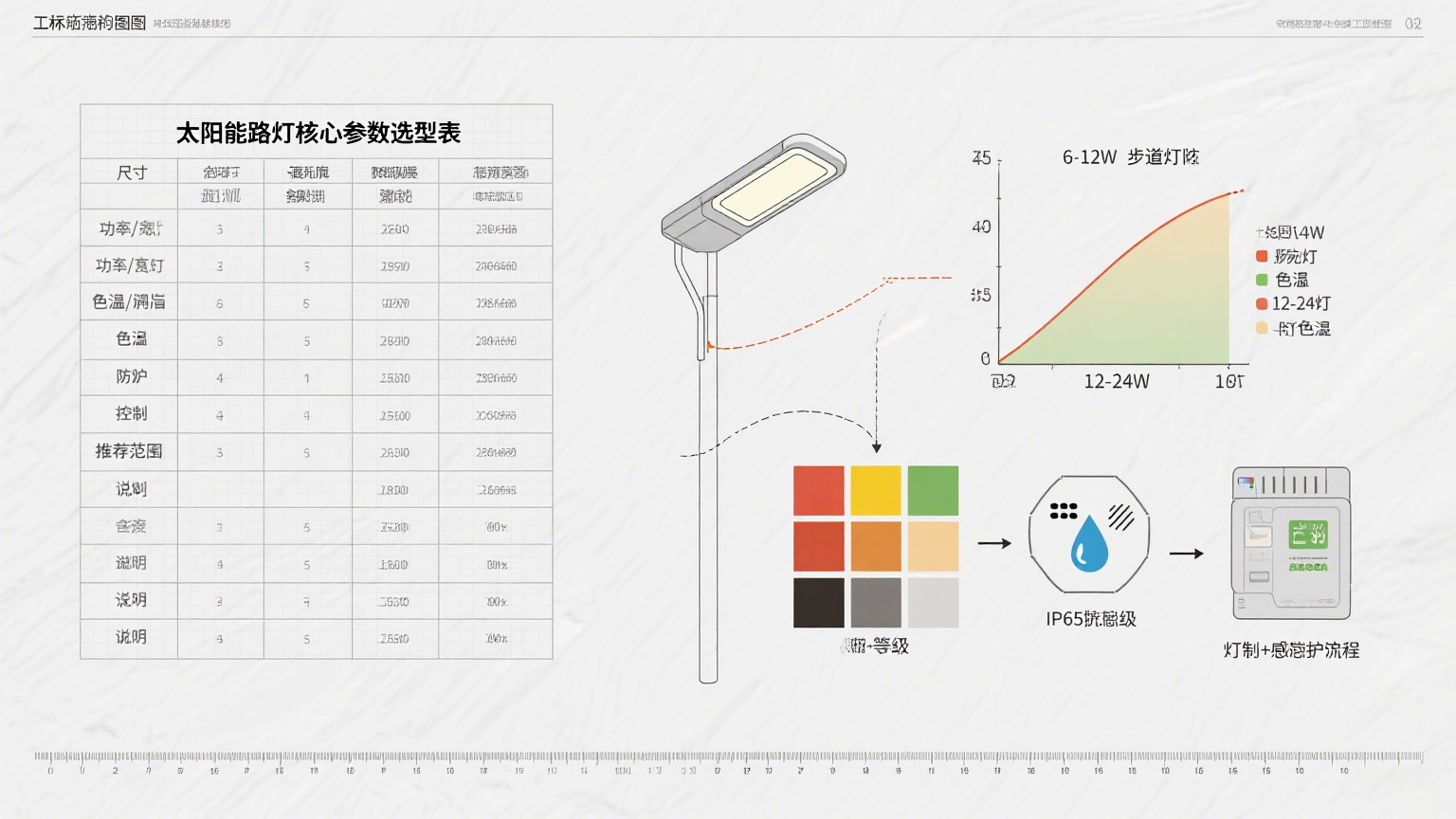 別墅區(qū)太陽能路燈安裝實(shí)例 參數(shù)示意